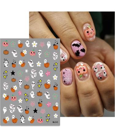 Halloween Nail Stickers 12 Sheets Self-Adhesive Nail Decal Pumpkin Ghosts Star Nail Art Decoration Design Supplies - Buy Online on GoSupps.com