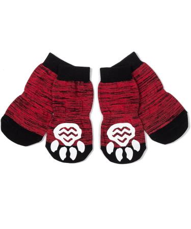 Shop Harfkoko Indoor Anti-Slip Socks for Dogs & Cats | 8 Sizes S-5XL | Silicone-Gel Paw Protection & Traction | Black & Red - Buy Online on GoSupps.com