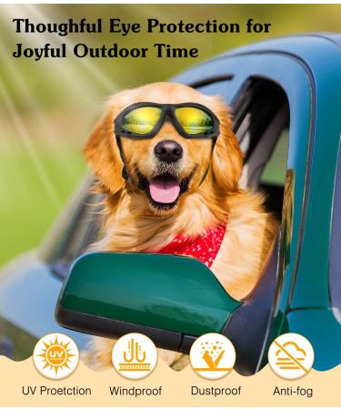 Buy Lewondr Dog Sunglasses - UV Protection Windproof Waterproof Adjustable Straps & Cushions for Medium & Large Dogs - Buy Online on GoSupps.com