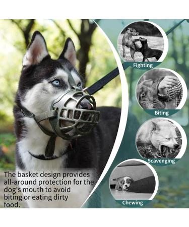 Buy Green Dog Muzzle - Adjustable 1 Piece (Snout 16.5-19.7 cm) for Comfortable Fit - International Shipping Available - Buy Online on GoSupps.com