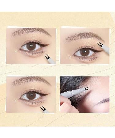 Double Tip Lower Eyelash Pencil Two-Claw Liquid Eyeliner Pencil Waterproof Liquid Eyeliner Double Tip Eyelash Pencil Eyelash Pencil Long Lasting Super Slim Eye Liner Brown - Buy Online on GoSupps.com