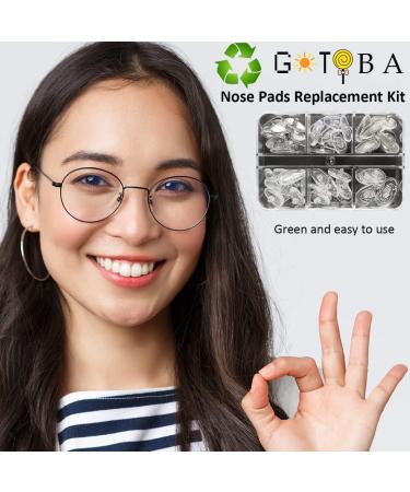 Eyeglass Nose Pads  GOTOBA 22 Pairs Screw-in Eyeglasses Nose Pads  Upgraded Glasses Nose Pad Replacement Kit with Eyeglass Screwdriver  Tweezers  Glasses Cloth  Small Screws. - Buy Online on GoSupps.com
