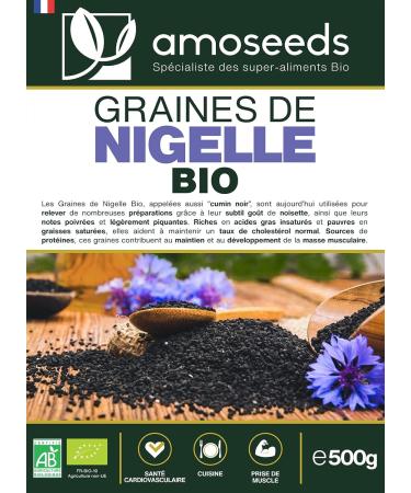 Organic Nigella Seeds 500G | Black Cumin | Top Quality | Nutrition Digestion Cooking - Buy Online on GoSupps.com