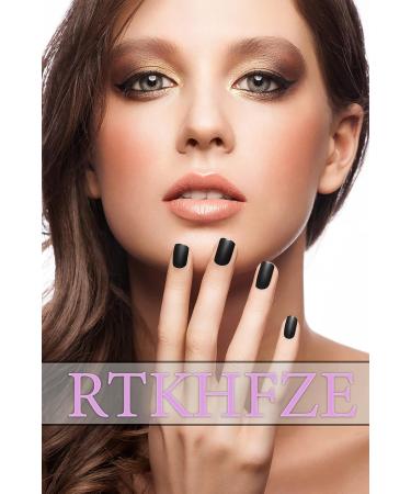 Blue Almond Press on Nails with Gold Line Designs - 24 Pcs Full Cover False Nails for Women - Glossy Finish with Nail Glue - Artificial Acrylic Nails - Medium Length - Buy Online on GoSupps.com