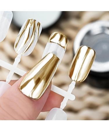 Gold Metallic Painting Gel - 3D Mirror Chrome Gel Polish for DIY Nail Art | Glossy Soak Off Manicure - Buy Online on GoSupps.com