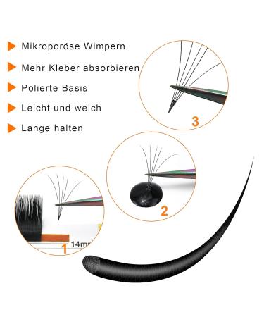 Self-Fan Eyelash Extensions | Easy Fan Lashes C D Curl Volume | 8-15 Mixed Lengths (0.03 0.07 0.10) - International Shipping Available - Buy Online on GoSupps.com