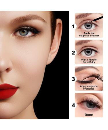 Magnetic Eyelashes with Tweezers and Waterproof Eyeliner - Reusable 3D 5D Magnetic Lashes Kit with 10 Styles - Faux Mink, Long Lasting, Natural Look - No Glue Needed | 10 Pair Pack - Buy Online on GoSupps.com