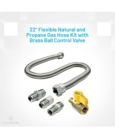EvertechPRO 1212MMKIT 22 Flexible Natural Gas Hose Kit - Propane Heater Hose Connectors - Buy Online on GoSupps.com