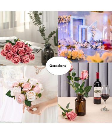 Yesok 50Pcs Floral Wire Stems with Leaves for DIY Craft Bouquet Making - Buy Online on GoSupps.com