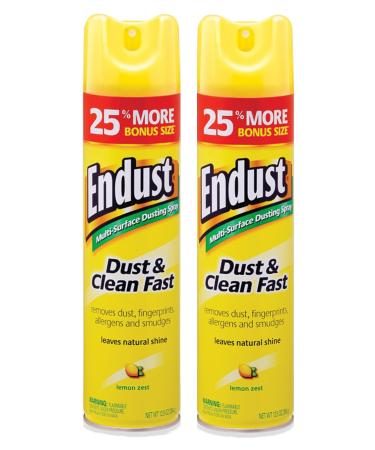 Endust Multi-Surface Dusting and Cleaning Spray, Lemon Zest, 12.5 Ounce (Pack of 2)