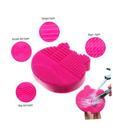 NOLITOY 2-in-1 Makeup Brush Holder & Scrubber - Silicone Cleaner Pad for Brushes - Portable Storage Rack - 11x10cm Rosy - International Shipping Available - Buy Online on GoSupps.com