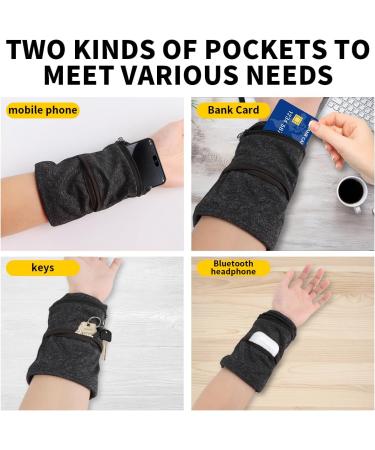 Buy Sports Wrist Bag Sweat-Absorbing Bracelet with Zipper for Running Walking Jogging & Yoga | International Shipping - Buy Online on GoSupps.com