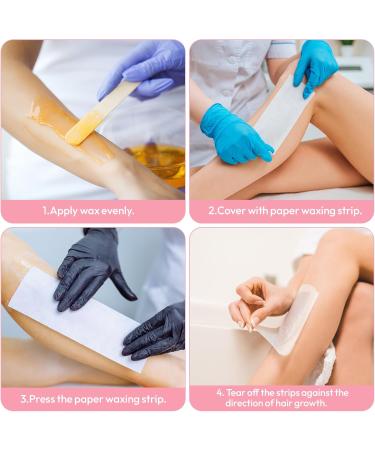 GEN'C B AUTY 100PCS Wax Strips Non-Woven Wax Strips for Facial and Body Professional Arms Legs Lip Eyebrow Hair Removal wax strips (8'' x 2.75''). 100pcs White - Buy Online on GoSupps.com