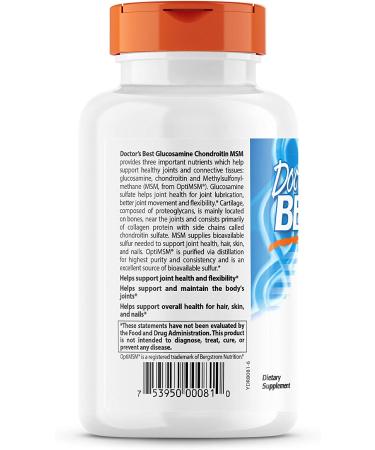 Doctor's Best Glucosamine Chondroitin MSM Capsules - Joint Support, Non-GMO, Gluten Free, 240 Count - Buy Online on GoSupps.com