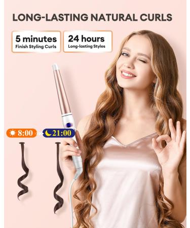 CkeyiN Professional Ceramic Hair Curling Wand 25-32MM - Adjustable Temperature - LCD Screen - Glove Included - Buy Online on GoSupps.com