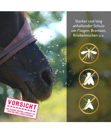 Chevalis Insect Protection Horse Spray Bottle - 3 x 500ml Empty Bottles with Essential Oils & Geraniol - Effective Against Flies Mosquitoes & Ticks - Buy Online on GoSupps.com