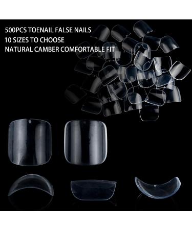 Dazzle 500Pcs Clear Toe Nail Tips - Full Cover Press on Toenails | False Toenails for Nail Salons and DIY Nail Art - Buy Online on GoSupps.com
