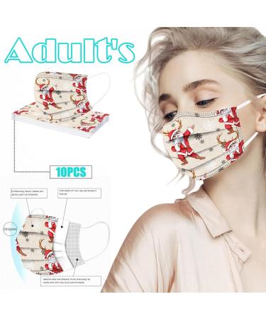 Celendi 50PC Christmas Disposable_Face_Masks for Adults 3 Ply Breathable Holiday_Masks with Designs Party Favor Paper_Masks - Buy Online on GoSupps.com