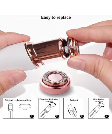 6 PCS Rose Gold Facial Hair Remover Replacement Heads for Women - Compatible with Finishing Touch Flawless Tool - 18K Gold Plated Blades - Includes Cleaning Brush - 2pcs - Buy Online on GoSupps.com
