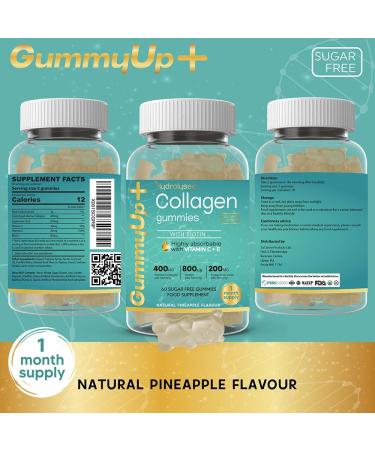 Hydrolysed Collagen Gummies with Biotin - 60 Sugar Free Pineapple Flavored Gummies - Buy Online on GoSupps.com