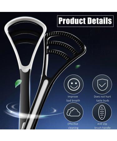 3-Piece Tongue Scraper Set | Bad Breath Treatment & Mouth Hygiene | Silicone Tongue Cleaning Brushes for Adults - Buy Online on GoSupps.com