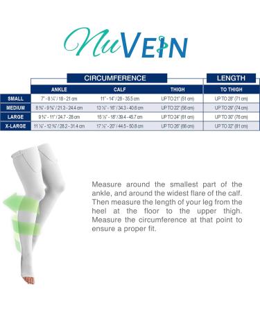 NuVein Surgical Stockings - 18 mmHg Support for Embolic Recovery | Unisex Thigh High Open Toe Small (1 Pair - Buy Online on GoSupps.com