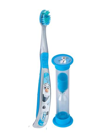 Disney FrozenOlaf Inspired 2pc Bright Smile Oral Hygiene Set! Frozen Solf Manual Toothbrush & Brushing Timer! Plus BonusRemember to Brush Visual Aid!