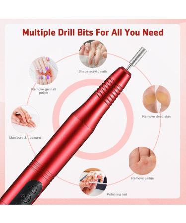 minkissy Electric Nail Drill Kit Manicure Nail Shaper Portable Electric Nail File Nail Pedicure Tools with Nail Drill Bits for Women Girls Acrylic Gel Nails - Buy Online on GoSupps.com