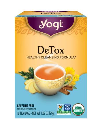 Yogi Tea - DeTox Tea (6 Pack) - Healthy Cleansing Formula with Traditional Ayurvedic Herbs - Supports Digestion and Circulation - Caffeine Free - 96 Organic Herbal Tea Bags 16 Count (Pack of 6)