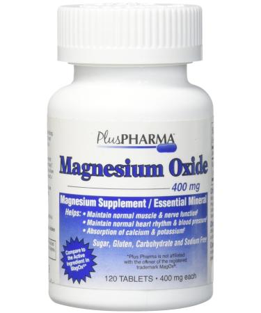 PlusPharma Magnesium Oxide 400mg  120 Tablets Essential Mineral
