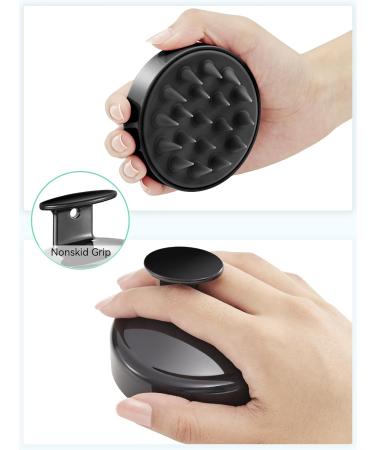 Heeta Scalp Massage Brush for Wet & Dry Hair - Soft Silicone Shampoo Brush for Gentle Head Massage - Black 04 - Buy Online on GoSupps.com