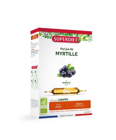 SUPERDIET MYRTILLE BIO 100% pur jus Fabrication fran aise 20 ampoules de 10 ml
