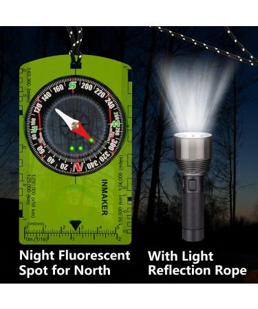 INMAKER Compass  Compass Hiking with Survival Whistle  Luminous Compass Gift for Kids  Apply to Outdoor Survival  Camping and Navigation Green - Buy Online on GoSupps.com