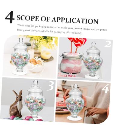 VILLCASE 4pcs Marshmallow Jar Apothecary Jars with Condiment Containers Coffee Cookies Wedding Dish Food Wedding Candy Dish Wedding Favors Buffet Canisters Candy Jar Glass Vase Christmas - Buy Online on GoSupps.com