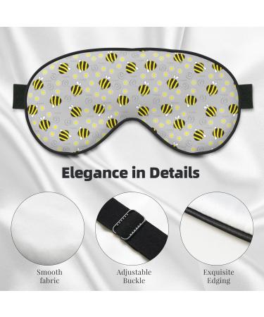 Cheerful Bumble Bees & Daisies Sleep Mask - Double-Sided Eye Covers for Soft Adjustable Comfort & Eye Edema Reduction - Buy Online on GoSupps.com