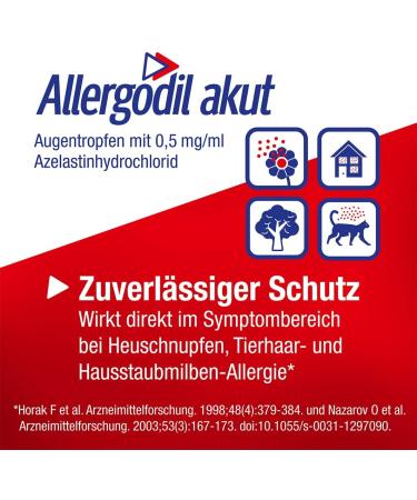 Allergodil Acute Allergy Relief: Forte Nasal Spray & Eye Drops | Fast-Acting Anti-Allergic Combination with Azelastine | 10ml + 4ml + Bonus Handkerchiefs - Buy Online on GoSupps.com