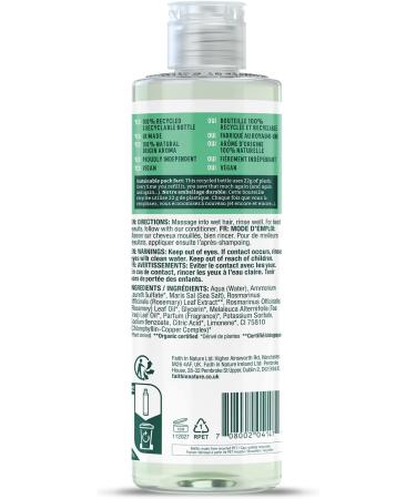 Faith In Nature Rosemary Natural Shampoo Rebalancing Vegan & Cruelty Free Paraben & SLES Free For Normal to Oily Hair 400ml - Buy Online on GoSupps.com