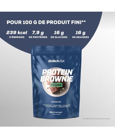BioTechUSA Vegan Protein Brownie Pastry Mix with Pea Protein Isolate Rice Protein and Sweetener 600g Chocolate - Buy Online on GoSupps.com