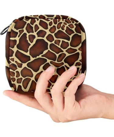 Menstrual Pad Bag with Zipper | Giraffe Skin Tampon Pouch for Women & Girls | Ladies Napkin Collection Bag - Buy Online on GoSupps.com