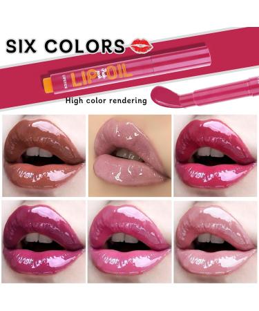  Opilroyn Clicky Lip Gloss Pen Clicky Lip Pen - Moisturizing Solid Lip Gloss Lipstick Set of 6 Waterproof Lip Gloss Moisturizing Lip Oil for Women - Buy Online on GoSupps.com