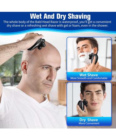 Sakioo 6 in 1 Electric Head Shaver for Bald Men - IPX7 Waterproof Cordless Razor with LED Display Face & Nose Hair Trimmer - Buy Online on GoSupps.com