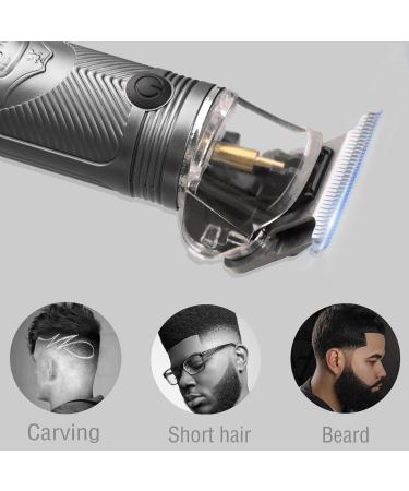 Zero Gapped Beard Trimmer & Hair Clipper for Men - Cordless Precision Edges Sharp Blades LCD Display USB Rechargeable Model 215 Skull Silver - International Shipping Available - Buy Online on GoSupps.com