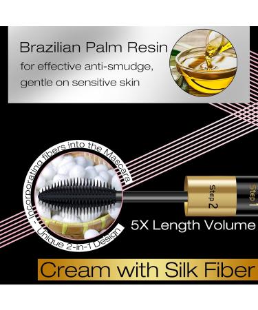 Mascara Black Volume and Length 4D Silk Fiber Waterproof Mascara Natural and Falsies Effect Lengthening Voluminous Full and Soft Mascara 5X Longer Smudge Proof for Short and Thin Lashes Eye Makeup 15 g (Pack of 1) - Buy Online on GoSupps.com