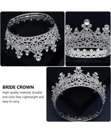FRCOLOR Rhinestone Crystal Crown Tiara - Elegant Bridal Hair Accessories for Weddings Pageants Birthdays & Proms (Silver) - Buy Online on GoSupps.com