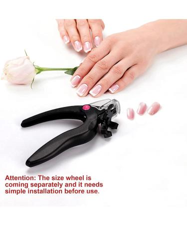 Adjustable Black False Nail Clippers | Art Nail Trimmer with Rotary Plate for Perfect Shapes | International Shipping - Buy Online on GoSupps.com