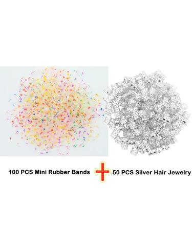 Flosius 50 Pieces Silver Dreadlock Jewelry - Strass Hair Rings & Adjustable Metal Cuffs with Mini Hair Gums | Stylish Dread Braids Accessories - Buy Online on GoSupps.com