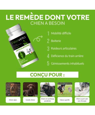 N OV TO - Dog Joints - 30 natural tablets - Dog Arthritis - Anti-inflammatory - Active ingredients approved by Veterinary Services - Made in France - Buy Online on GoSupps.com