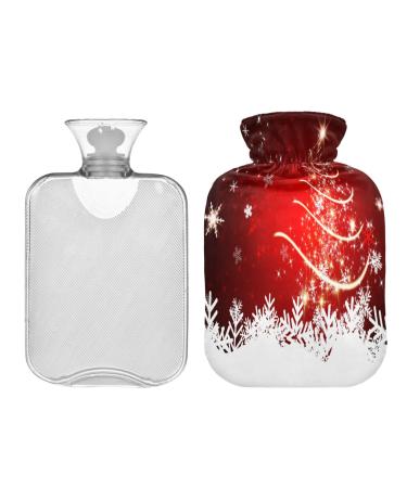 KCL Deci hot water bottle with cover red Christmas tree 2l hot water bottle hot water bag for foot warmer pain relief heat and cold therapy cramps