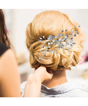 XJ-HOME Crystal Bridal Wedding Hair Comb with Pearl Accents - White Rhinestone Tiara for Women and Girls | Silver and Gold Hair Accessories - Buy Online on GoSupps.com