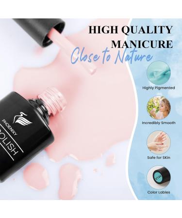 Phoenixy Gel Nail Polish Kit - 12 Pcs 10ml Set with UV LED Lamp | Aqua Dream Collection for DIY Manicure | Glossy Matte Top Coat | Nail Art Starter Kit for Women - Buy Online on GoSupps.com